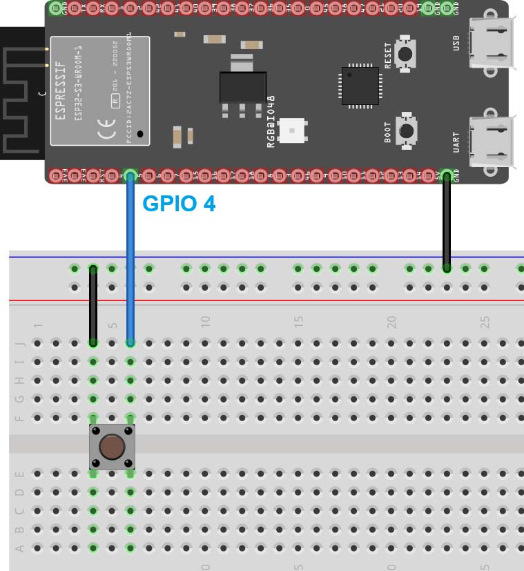 ESP-IDF ESP32 Read Digital Input Circuit Wiring Diagram Pushbutton