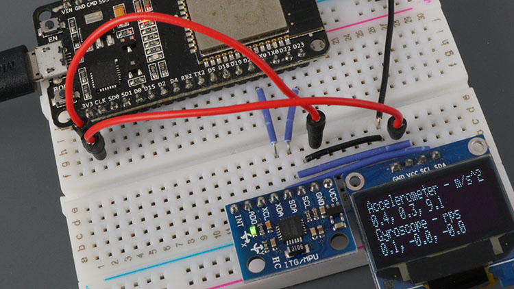 ESP32 MPU-6050 Module Accelerometer Gyroscope Temperature Sensor Arduino Demonstration