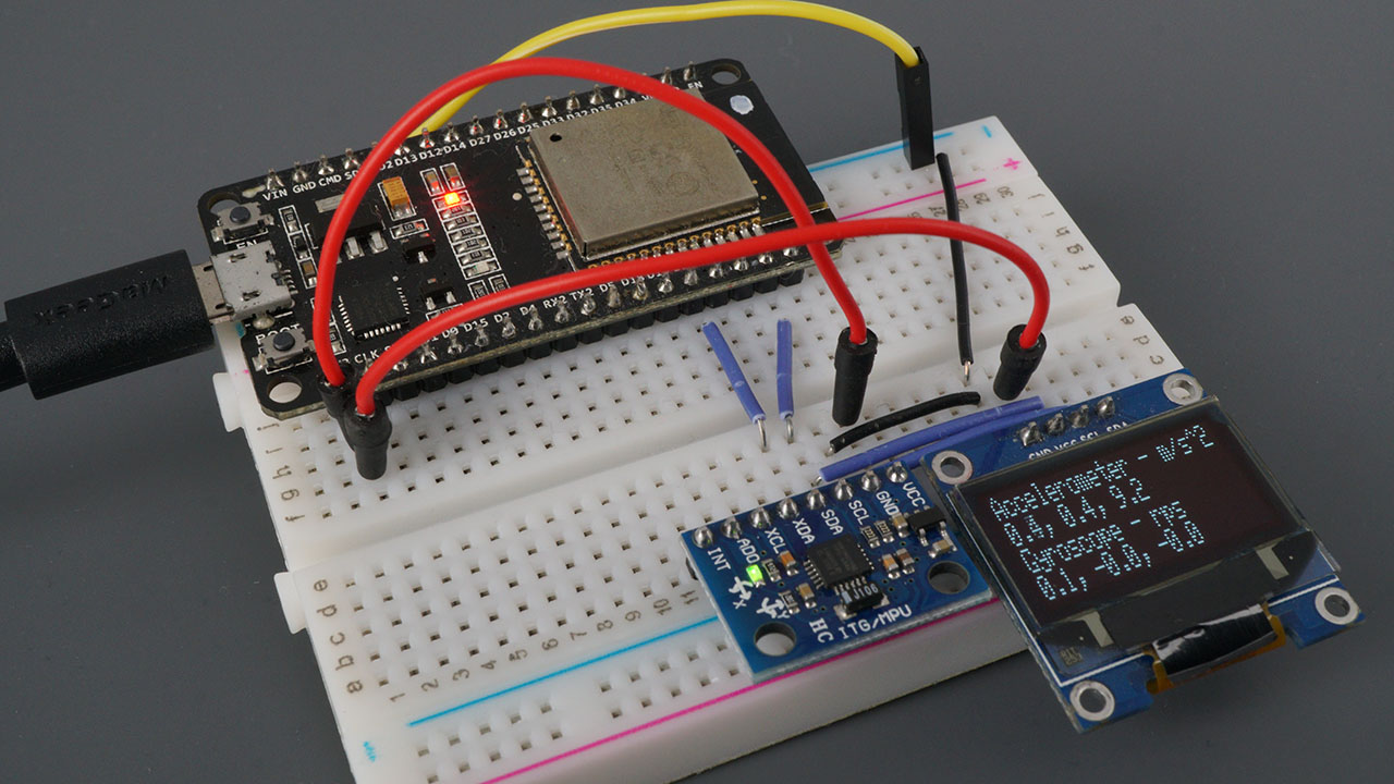 ESP32 MPU-6050 Module Accelerometer Gyroscope Temperature Sensor Arduino