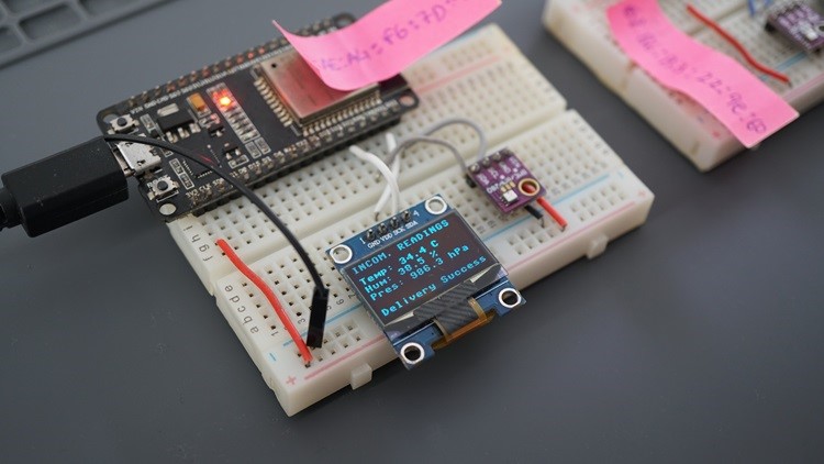 ESP32 ESP-NOW Two-Way Communication - Exchange Sensor Readings and Display on OLED