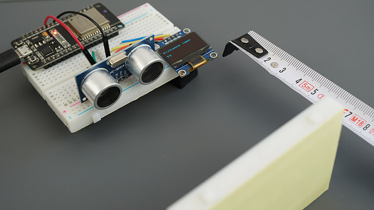 MicroPython ESP32 ESP8266 NodeMCU Board HC-SR04 Ultrasonic Sensor Module Arduino OLED Parts Required