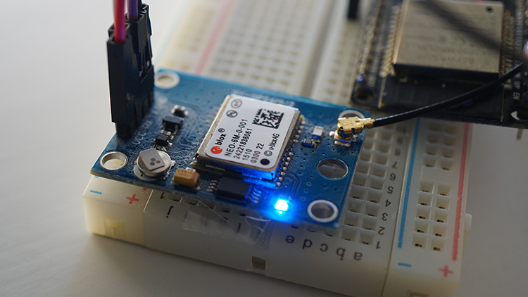NEO-6M GPS Module Blue LED Blinking