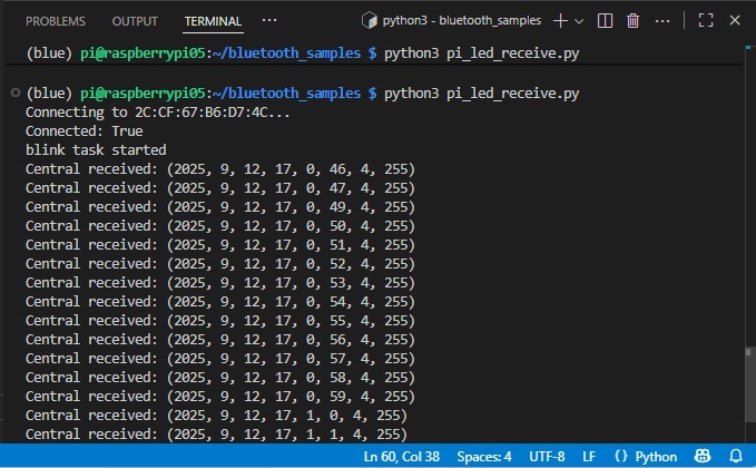 RPi Receive Time From Pico via BLE