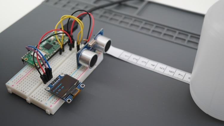 RPi Pico with HCSR04 - display distance on OLED display