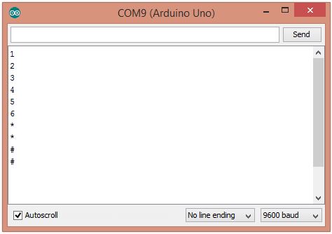 serial monitor with arduino and keypad