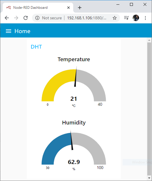 ESP32 ESP8266 MQTT Publish Temperature Humidity DHT11 DHT22 Node-RED Dashboard