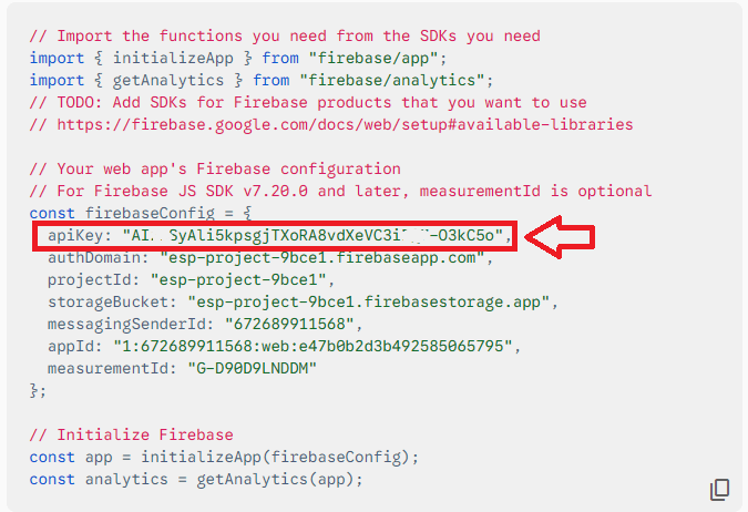 Firebase Project API Key