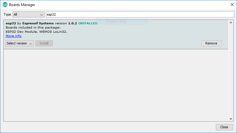 ESP32 Board add-on in Arduino IDE installed