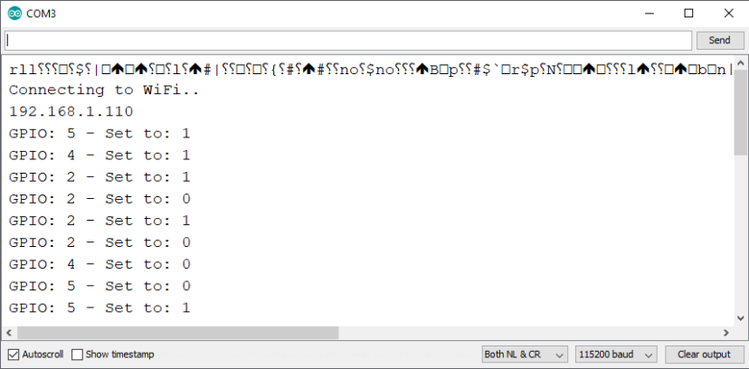 ESP8266 NodeMCU Async Web Server Arduino IDE Serial Monitor