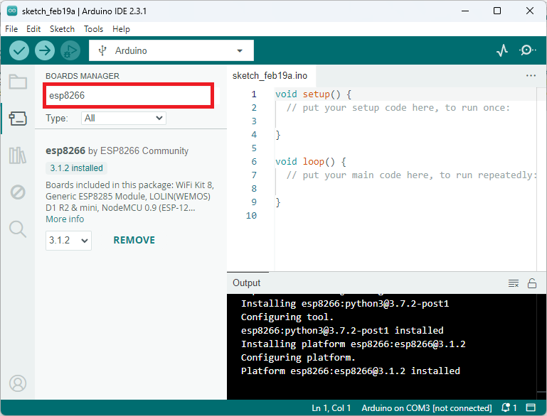 Install ESP8266 NodeMCU boards Arduino IDE 2