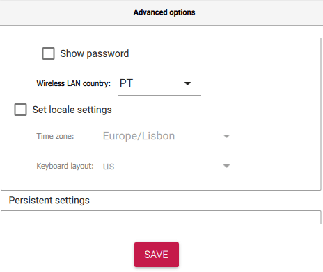 Raspberry Pi Imager Advanced Settings
