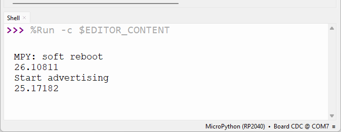 RPi Pico BLE - start advertising
