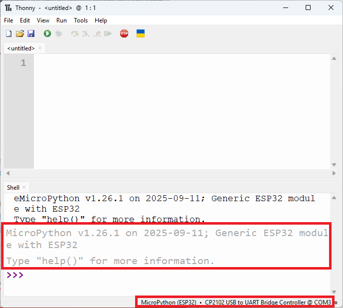 Thonny IDE, Micropython successfully installed on Thonny IDE